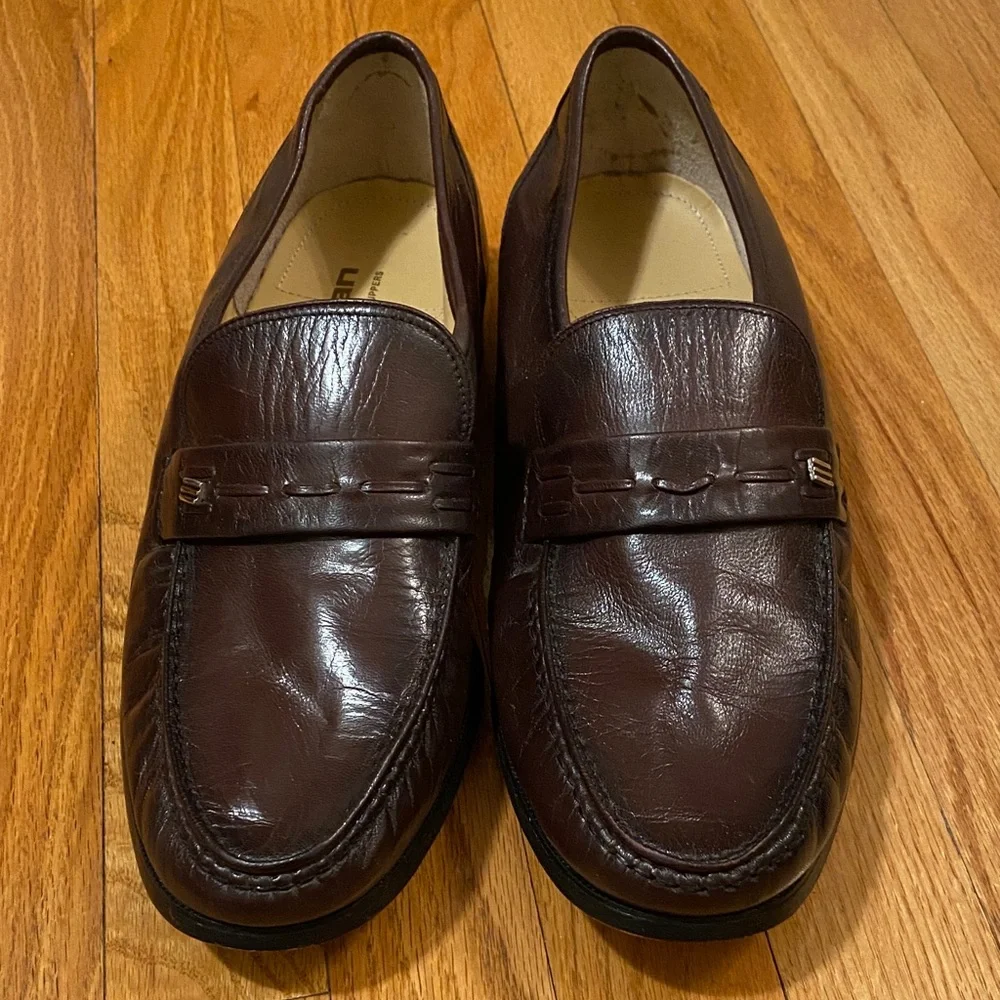 Jarman Men’s Brown Kid Skin Loafers Size 11 EEE Penny Loafer Oxblood New